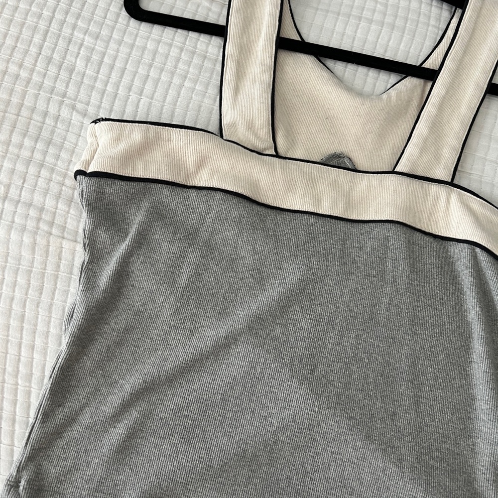 Maeve Two-Tone Gray and Cream Top - Picture 6 of 6
